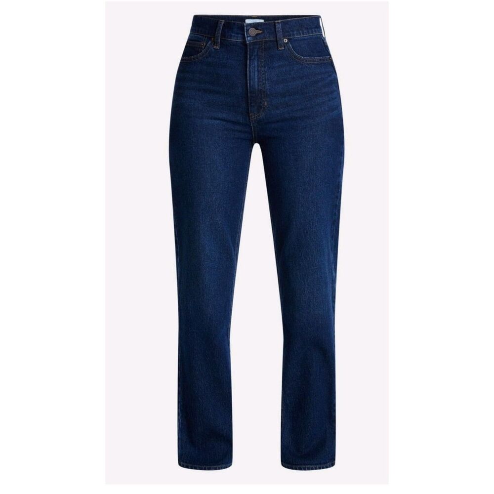 Time and tru Women's High Straight Leg Jeans,30"Inseam Regular,Size2 Dark Wash